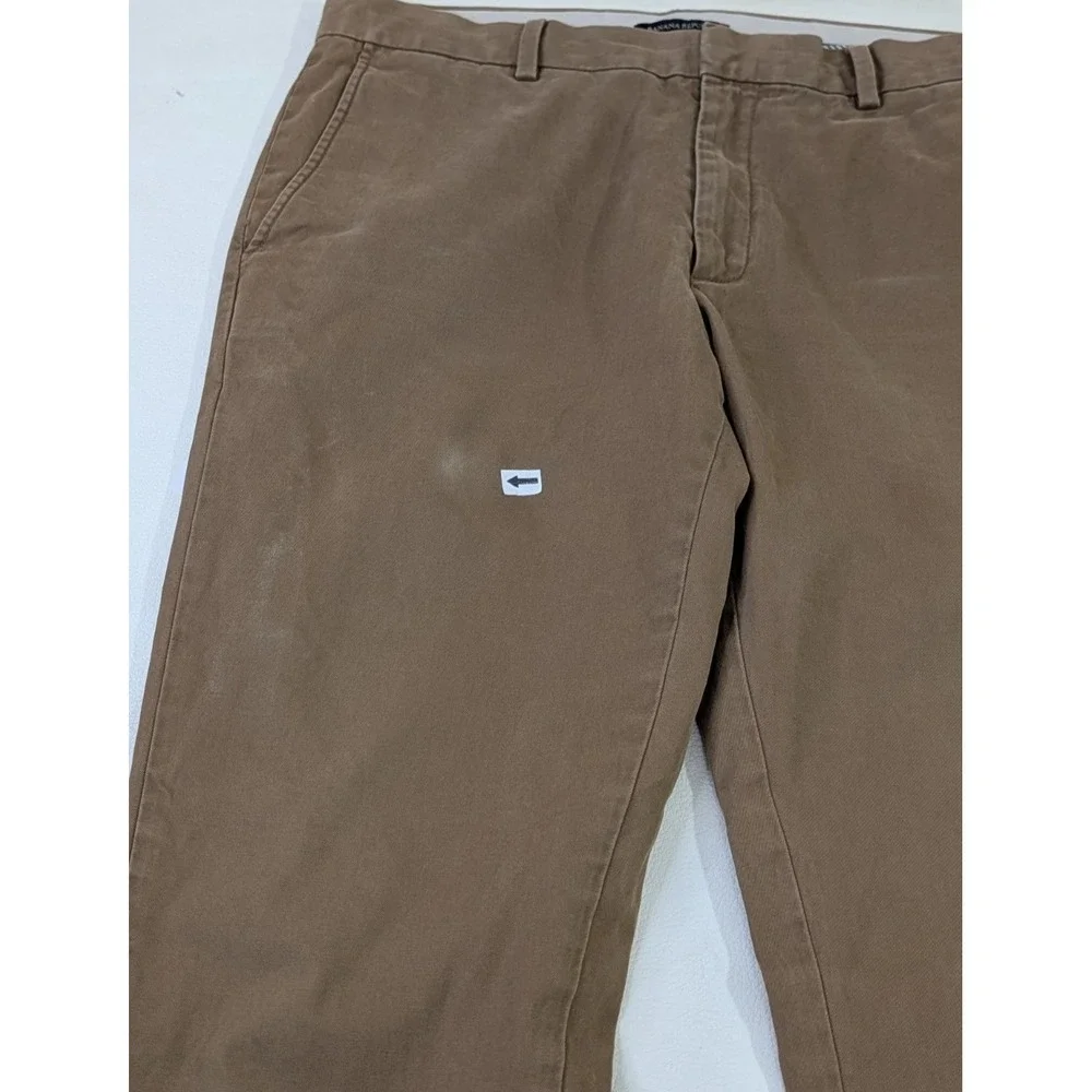 Banana Republic Fulton Chino Pants Mens 34x36 Khaki Straight Slim Office‎ Casual